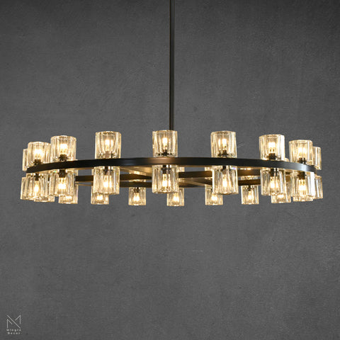 Arcachon Crystal Shades Round Chandelier 36"