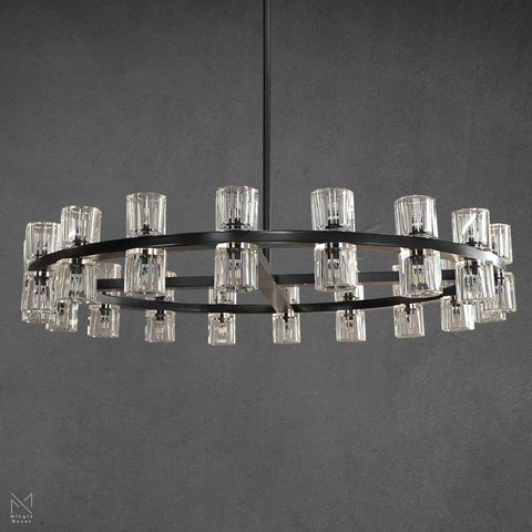 Arcachon Crystal Shades Round Chandelier 36"