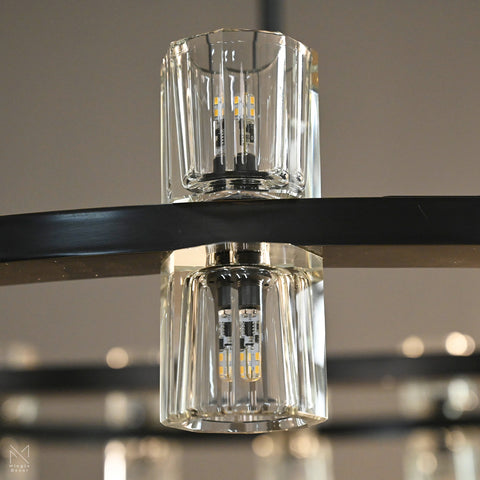 Arcachon Crystal Shades Round Chandelier 36"
