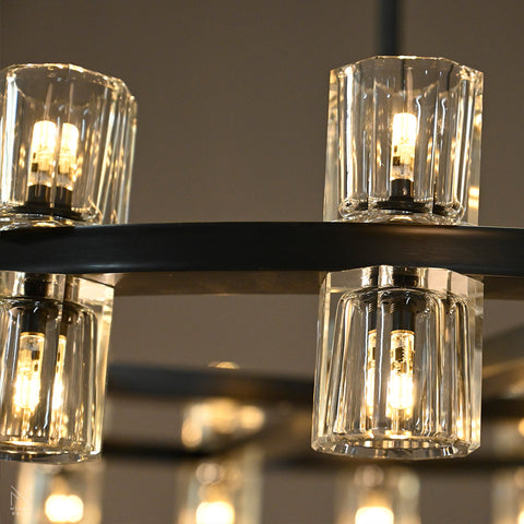 Arcachon Crystal Shades Round Chandelier 36"