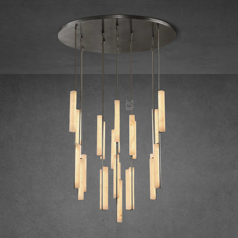 Audubon Alabaster Round Chandelier 56"