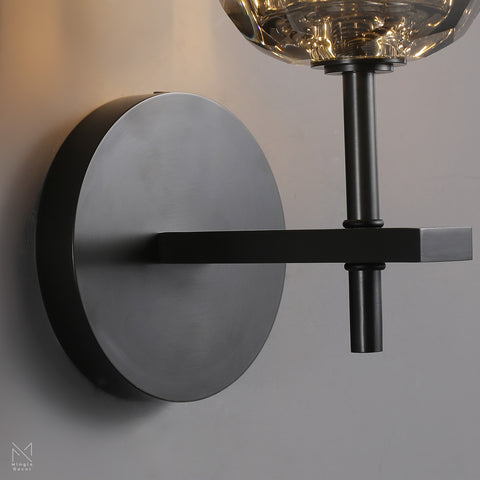 Boule Smoke Glass Sconce
