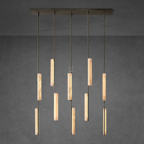 Audubon Alabaster Linear Chandelier 54"