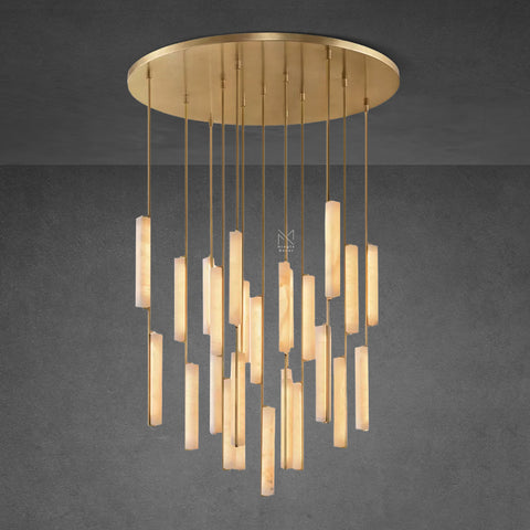 Audubon Alabaster Round Chandelier 56"