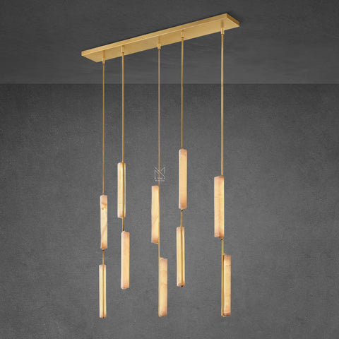 Audubon Alabaster Linear Chandelier 54"