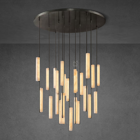 Audubon Alabaster Round Chandelier 56"