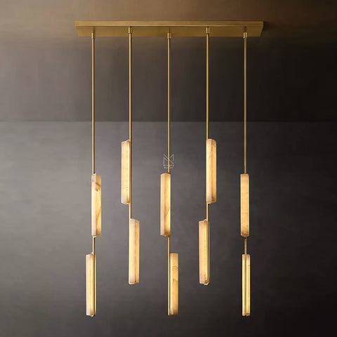 Audubon Alabaster Linear Chandelier 54"