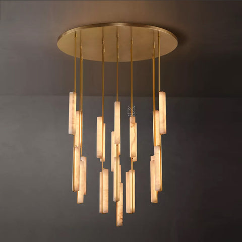 Audubon Alabaster Round Chandelier 56"