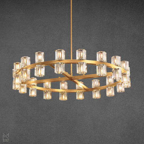 Arcachon Crystal Shades Round Chandelier 36"