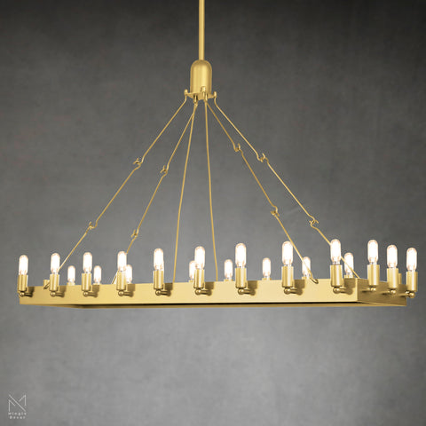 Camino Vintage Filament Rectangular Chandelier 52"