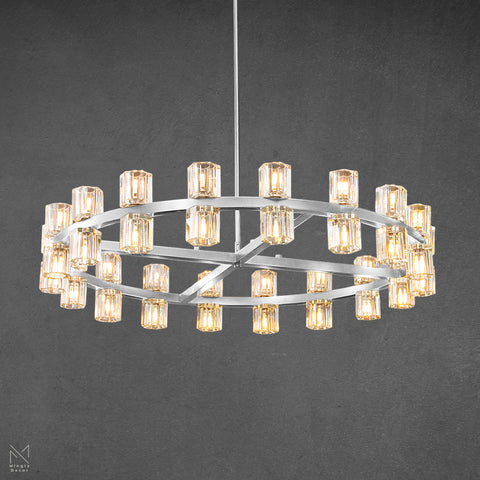 Arcachon Crystal Shades Round Chandelier 36"