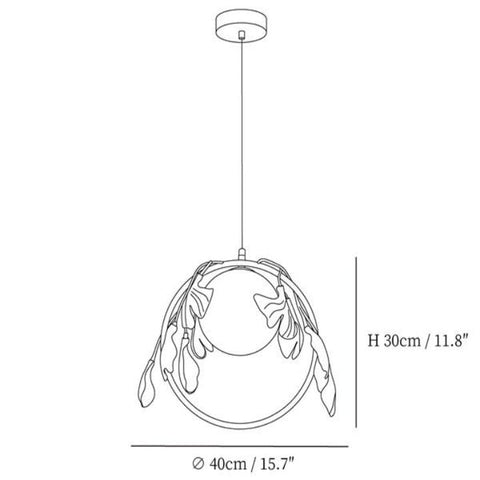 Ceramic Gingko Pendant Lamp