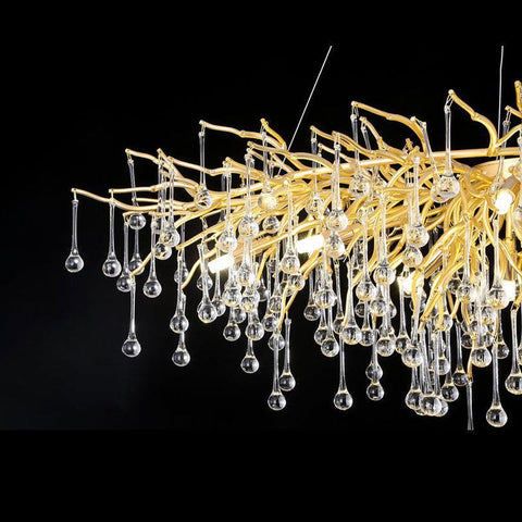 Tanner Modern Raindrop Branch Crystal Chandelier 48" L
