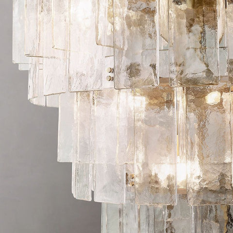 Lattice Clear Glass Tiered Round Chandelier 47"